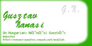 gusztav nanasi business card